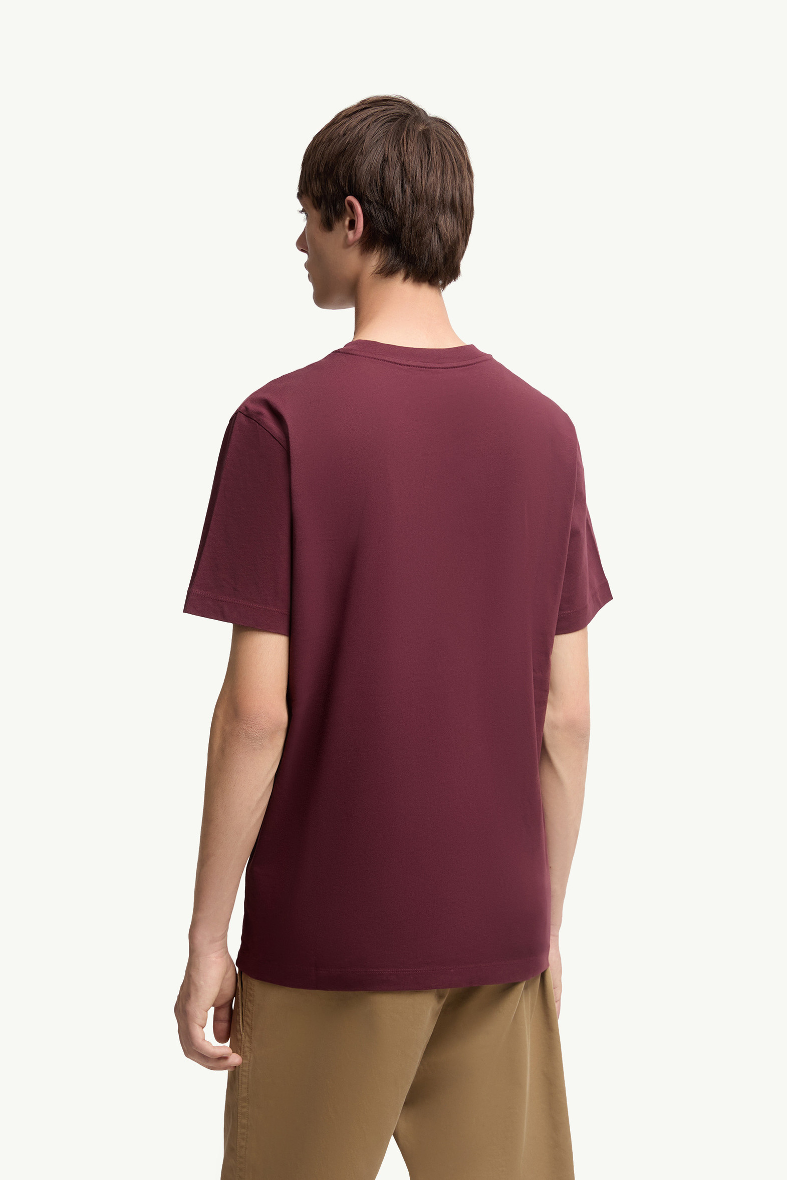 T-shirts en coton à logo (lot de 3) Hommes BLANC, BLEU MARINE ET BORDEAUX Moncler 5